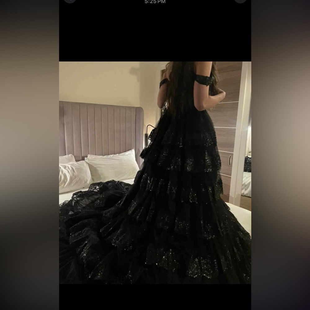 Elegant Black Tiered Gown